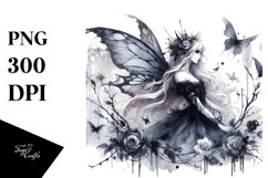Washed Watercolor Gothic Fairy PNG Product Image 1