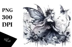 Washed Watercolor Gothic Fairy PNG Product Image 1