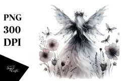 Washed Watercolor Gothic Fairy PNG Product Image 3