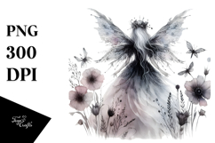 Washed Watercolor Gothic Fairy PNG Product Image 1