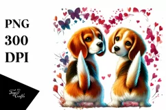 Colorful Beagle with Heart, Transparent PNG Product Image 1