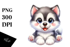 Happy Siberian Husky, Transparent PNG Product Image 1