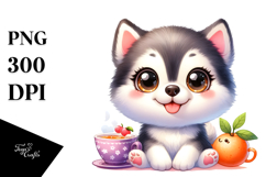 Happy Siberian Husky, Transparent PNG Product Image 1