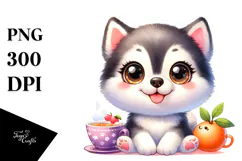 Happy Siberian Husky, Transparent PNG Product Image 1