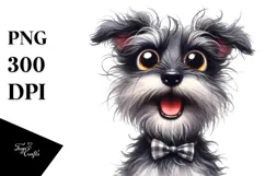 Funny Miniature Schnauzer, Watercolor Clipart Product Image 1
