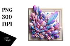 Glossy Lilac Flower in Frame, Transparent PNG Product Image 1