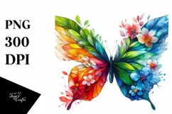 Vibrant Watercolor Butterfly, Transparent PNG Product Image 3
