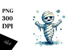 Funny Washed Mummy Watercolor PNG Product Image 1
