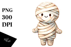 Funny Washed Mummy Watercolor PNG Product Image 1