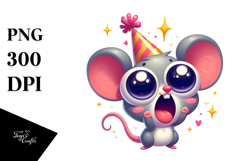 Funny Mouse with Party Hat and Large Udder PNG Product Image 1
