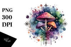 Magical Mushroom Tarot, Vibrant PNG Product Image 1