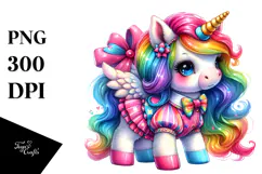 Cute Baby Unicorn in Style PNG Product Image 1