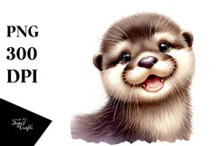 Cute Baby Otter Astronaut Helmet PNG Product Image 1