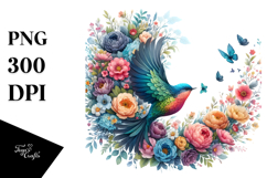 Colorful Bird Painting PNG Product Image 1