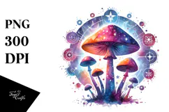 Vibrant Magical Celestial Mushroom Tarot PNG Product Image 1