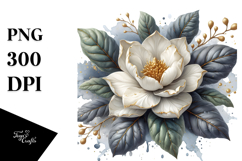 Detailed Shiny Gardenia Watercolor Splash Product Image 1