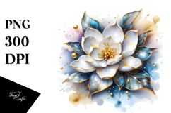 Detailed Shiny Gardenia Watercolor Splash Product Image 1