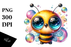 Vibrant Crazy Eyes Baby Bee PNG Product Image 1
