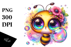 Crazy Cute Baby Bee PNG Product Image 1