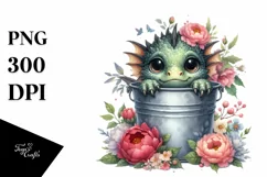 Cute Baby Dragon with Big Eyes PNG Product Image 1