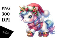 Watercolor Baby Unicorn Christmas Costume Clipart Product Image 3