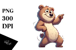 Silly Cartoon Bear with Hyper-Detailed Fur, PNG Product Image 1
