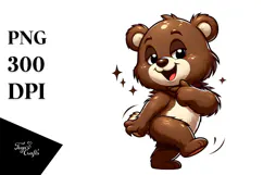 Silly Cartoon Bear with Hyper-Detailed Fur, PNG Product Image 1