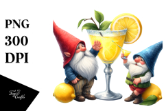 Cute Gnome Drinking Cocktail PNG Product Image 1