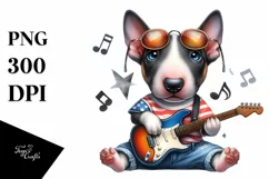 Baby Bull Terrier Rockstar Clipart Product Image 3