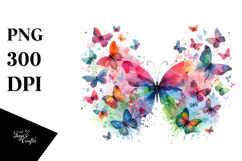 Colorful Butterfly Painting PNG Product Image 1