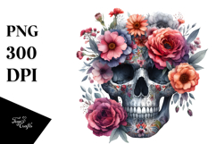 Boho Flower with Skull, Transparent PNG Product Image 1