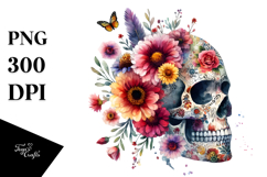 Boho Flower with Skull, Transparent PNG Product Image 1