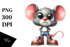 Happy Mouse with Large Shoes Sublimation Design Product Image 1
