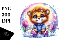 Baby Lion Soap Bubble PNG Product Image 1