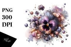 Shiny Pansy with Metallic Insertions, Abstract Product Image 1