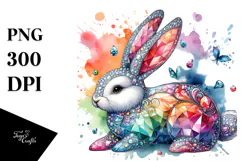 Diamond Bunny on Splashy Background PNG Product Image 1