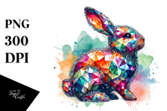 Diamond Bunny on Splashy Background PNG Product Image 1