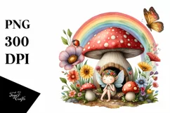 Fairy House Mushroom Rainbow | Sublimation | Clipart Product Image 3