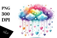 Very Simple Adorned Cloud with Hearts PNG Product Image 1