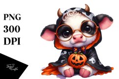 Funny Baby Cow Halloween Clipart Product Image 3