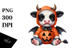 Funny Baby Cow Halloween Clipart Product Image 3