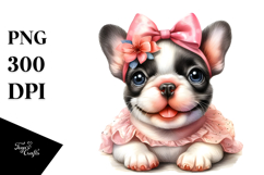 Watercolor Cute French Bulldog PNG Product Image 1
