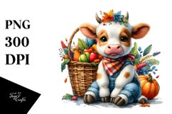 Colorful Baby Cow Basket | Sublimation | Clipart Product Image 3