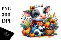 Colorful Baby Cow Basket | Sublimation | Clipart Product Image 1