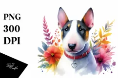 Watercolor Bull Terrier Cute Vibrant | Clipart Product Image 3