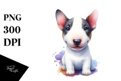 Watercolor Bull Terrier Cute Vibrant | Clipart Product Image 3