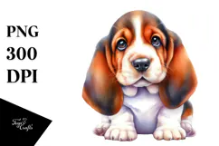 Happy Baby Basset Hound PNG Product Image 1