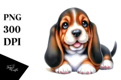 Happy Basset Hound, Transparent PNG Product Image 1