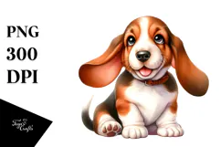 Happy Baby Basset Hound PNG Product Image 1