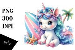 Baby Unicorn in Style, Watercolor Clipart Product Image 1
